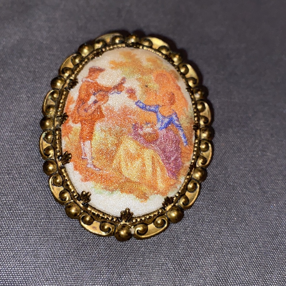 Vintage Western Germany Sugar Glass Brooch